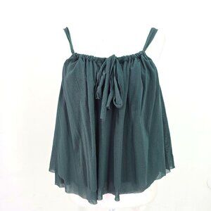 Vintage Only Hearts Helene Stuart Forest Green Mesh Cami Top Womens Size M /L